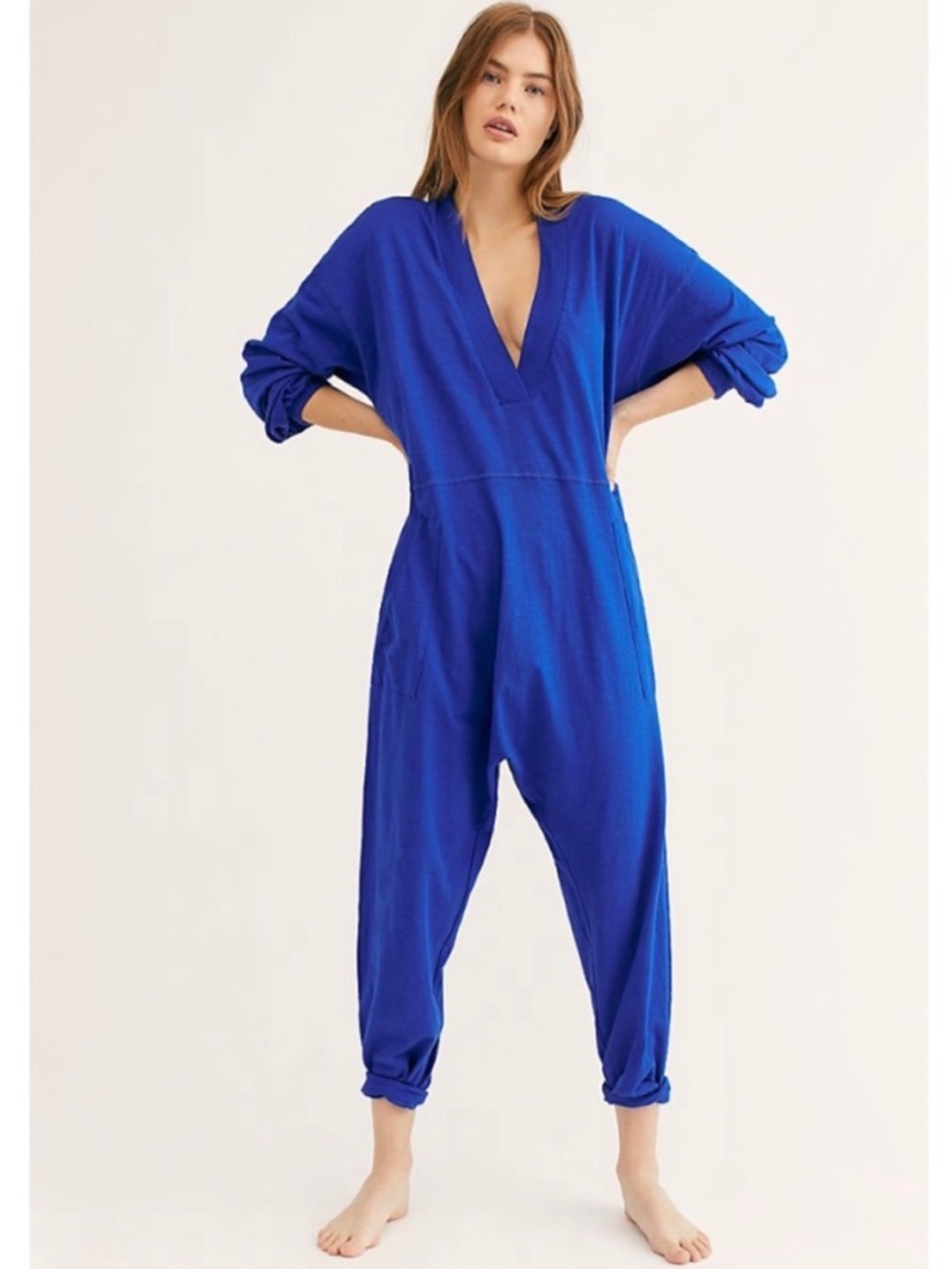 Free People Just Because Onesie Jumpsuit Blue - Picture 4 of 11